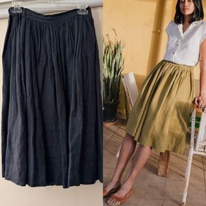 Not Perfect Linen NPL 1950’s skirt in Admiral Blue size S/M 100% linen skirt